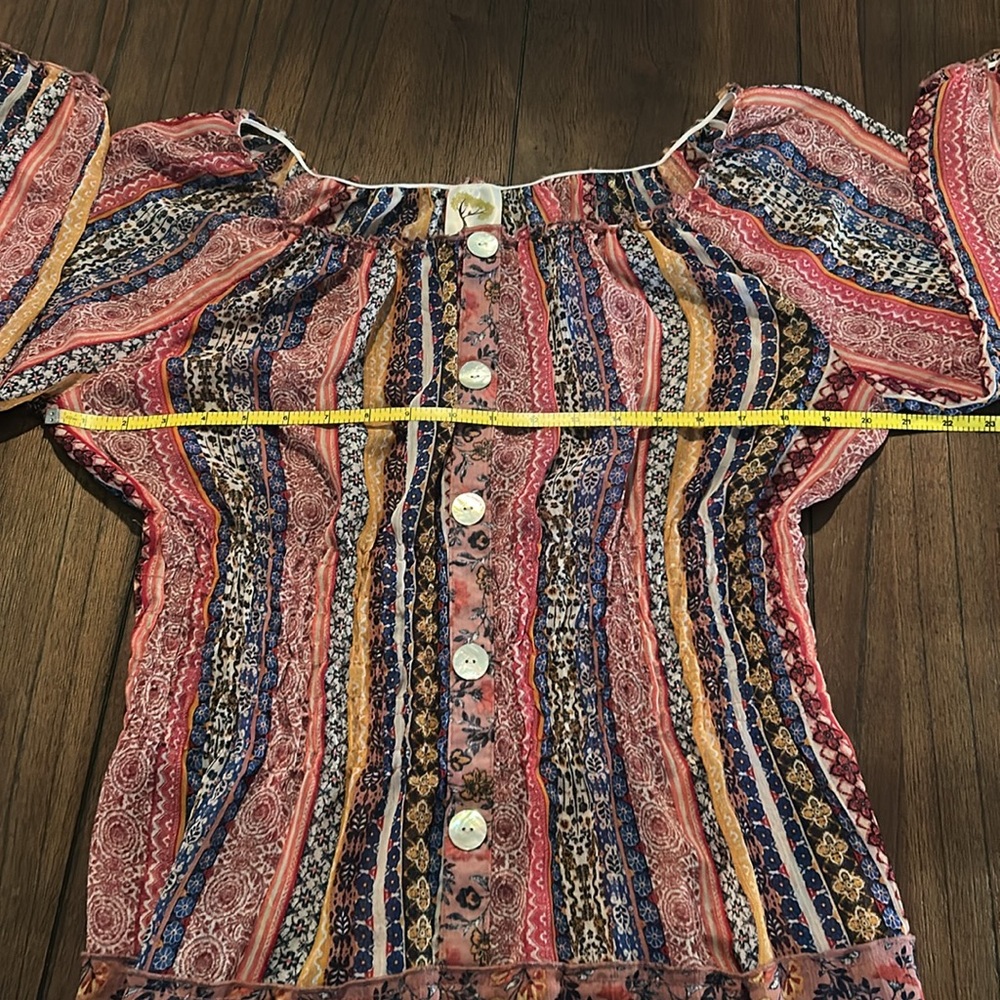 Anthropologie Fig and Flower Sheer Layered Print Over Dress - Picture 6 of 10